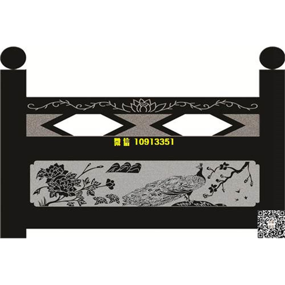 精雕图128孔雀牡丹花栏板精雕图线雕图线条图单线铣底图_电脑雕刻plt文泰矢量图精雕图浮雕图